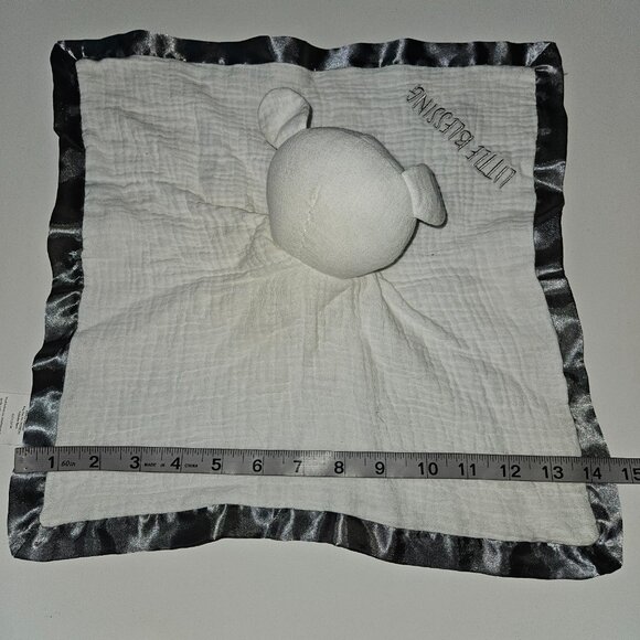 CR Gibson Little Blessing White Sheep Lamb Muslin Lovey Silver Satin Trim - Picture 5 of 7